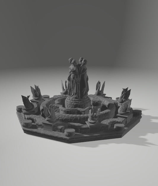 Drennheim Swan Fountain 28mm Scale - Warhammer - Dungeons and Dragons - 28mm Terrain - warhammer terrain