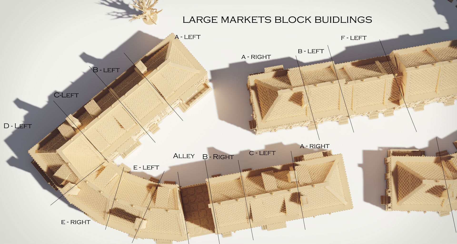 Market Blocks of the City Drennheim 28mm Scale - Warhammer - Dungeons and Dragons - 28mm Terrain - warhammer terrain