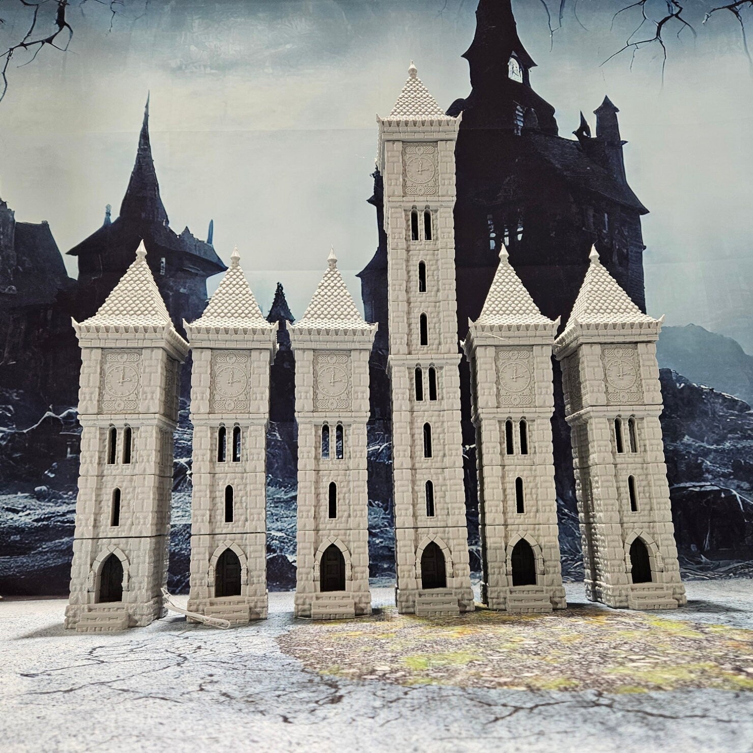 Drennheim, Mordheim, Trebuchet set, Defense Weapon, Clocktower, Inn, Dungeons and Dragons, Lord of the Rings, Tower, Ivory Tower, Tower Set, Osgiliath, Minas Tirith, Mordheim, Osgiliath, tabletop terrain, terrain, game table